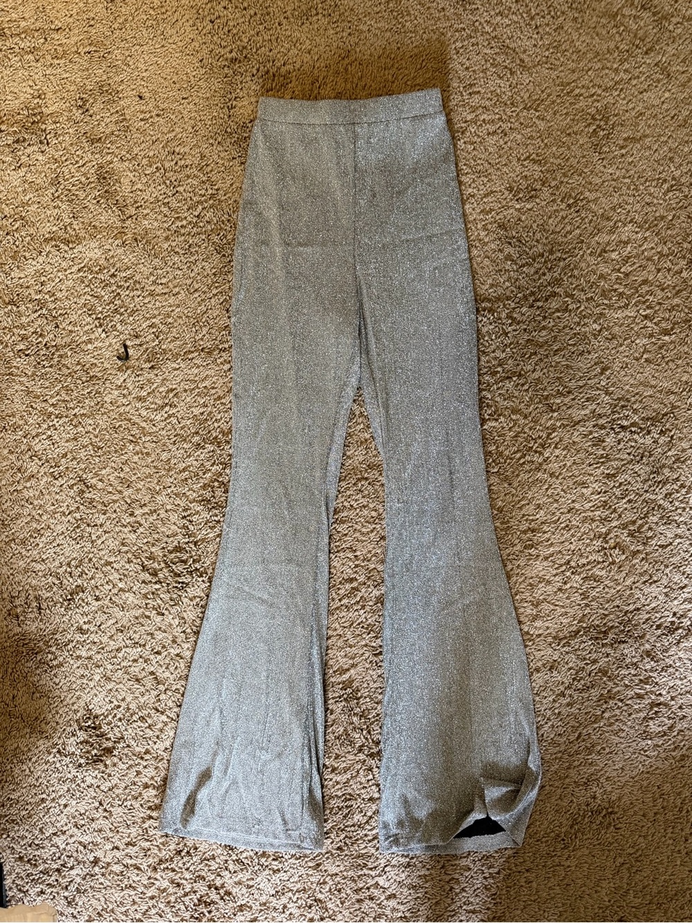 Princess Polly Silver Metallic Trousers